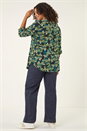 Green Curve Textured Floral Puff Print Shirt, Image 3 of 5