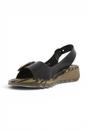 Black Womens Comfort Wedge Sandals-TRAM723FLY, Image 4 of 7
