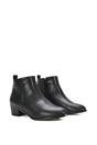 Black 'Melodie' Zip Up Cowboy Ankle Boots With Low Block Heel, Image 3 of 6