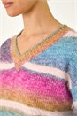 Magenta Soft Stripe Knit Jumper, Image 5 of 6