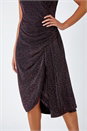 Pink Petite Ruched Wrap Stretch Dress, Image 5 of 5