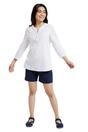 White Petra Relaxed Fit 3/4 Sleeve Shirt, Image 3 of 3