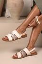 Cream 'Violet' Flat Sandals With Multi Strap, Image 1 of 5