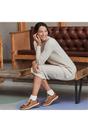 Brown Women’s Laces & Zipper Trainers-W3W-6979, Image 6 of 8