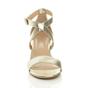 Gold AJVANI Gold Mid Block Heel Crossed Straps Sandals, Image 6 of 6