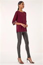 Red Embellished Cuff Chiffon Top, Image 2 of 5