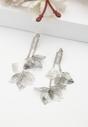 Silver Crystal Leafy Dangling Earrings, Image 2 of 5