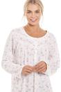 Pink Camille Lingerie Pink Rose Print Long Sleeve Nightdress, Image 2 of 6