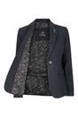 Navy Blue Infinity Leather Navy Blue Tweed 1920s Herringbone Navy Blazer, Image 5 of 6