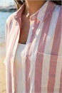 Light Pink Stripe Print Buttoned Shirt, Image 4 of 4