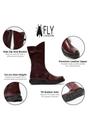 Red Womens Mid-Calf Platform Boots-MES2913, Image 3 of 5
