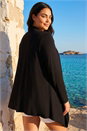 Black Curve Waterfall Front Jersey Cardigan, Image 2 of 4