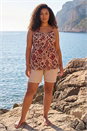 Maroon Curve Ikat Print Vest Top, Image 1 of 4