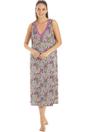 Grey Camille Lingerie Grey Floral Print Spandex Knee Length Chemise, Image 1 of 5