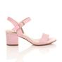Light Pink AJVANI Light Pink Mid Block Heel Strappy Sandals, Image 2 of 5