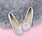 Ivory AJVANI Ivory Flat Diamante Loafers Ballet Pumps, Image 4 of 8