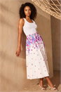 Purple Dusk Floral A-Line Skirt, Image 2 of 5