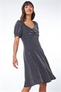 Black Shimmer Sweetheart Neck Swing Dress, Image 1 of 5