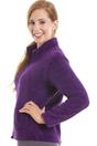 Purple Camille Lingerie Purple Zip Front Soft Textured Fleece Bed Jacket, Image 3 of 5