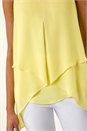 Light Yellow Asymmetric Sleeveless Vest Top, Image 5 of 5