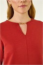 Rust Keyhole Chain Shift Dress, Image 5 of 5