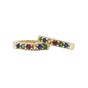 Multi Sapphire Emerald Citrine Ruby Gemstone Gold Plated Huggie Hoops, Image 1 of 1
