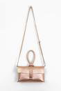 Rose Gold Metallic Italian Leather Wristlet Clutch Bag, Image 5 of 5