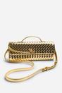 Gold Petal Envelope Style Woven Clutch Bag, Image 4 of 4