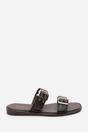 Dark Brown Orchard Slide On Double Buckle Studded Sandal, Image 2 of 5