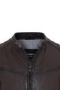 Dark Brown Quilted Leather Biker Jacket-Horten, Image 5 of 6