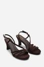 Dark Brown 'Mykonos' Mutli Strap Slingback Low Block Heel, Image 4 of 6