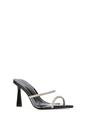 Black 'Ava' Perspex High Heel Mules with Crystal Detail, Image 2 of 6