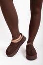 Brown iKrush Brown Jolene Aztec Detail Low Ankle Platform Slipper Boots, Image 3 of 8