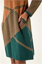 Dark Green Patchwork Knit Jumper Dress, Image 5 of 5