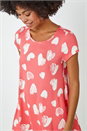 PINK Heart Print Hanky Hem Tunic Top, Image 5 of 6