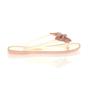 Rose Gold Diamante Bow Toe Post Jelly Sandals Flip Flops, Image 2 of 5