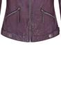 Purple Womens Hooded Biker Jacket - Brazz, Image 4 of 5