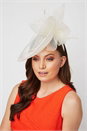 Ivory  Curved Sinamay Disc Fascinator, Image 2 of 4