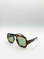 Green Retro Navigator Sunglasses, Image 2 of 6