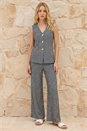 Grey Herringbone Stretch Trouser, Image 5 of 5
