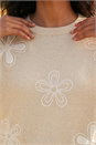 Cream  Soft Floral Embroidered Jumper, Image 4 of 4