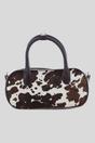 Multi Real Hair-On Leather Mini Bowler Handbag, Image 3 of 4