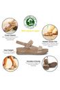 Grey Womens Durable Wedge Sandals Selma B18, Image 3 of 8
