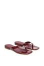 Burgundy 'Rio' Thong Strap Slip On  Flip Flop Square Toe Slide, Image 3 of 5