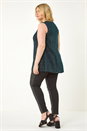 Teal Curve Sparkle Vest Stretch Top, Image 3 of 5