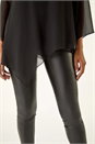 Black Sparkly Asymmetric Chiffon Top, Image 5 of 5