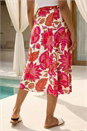Red Petite Paisley Woven Midi Skirt, Image 3 of 4