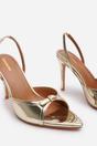 Gold 'Journey' Pointed Open Toe Heel, Image 5 of 6