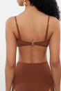 Brown Ruched Bandeau Bikini Top with Ring Detail, Image 5 of 5