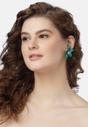 Green AVANT-GARDE PARIS Green Floral Stud Earrings, Image 4 of 5
